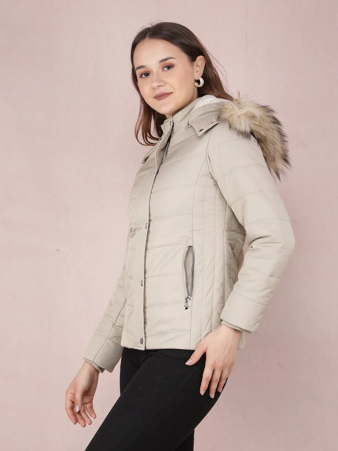 Grey Quilted Jacket