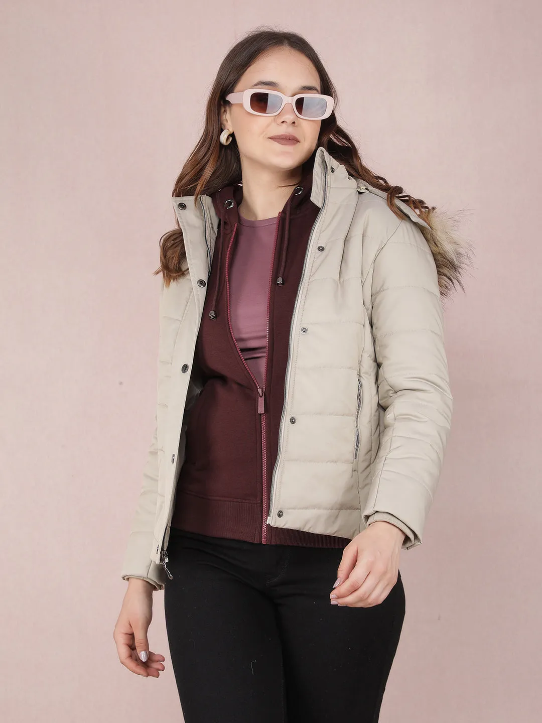 Grey Quilted Jacket