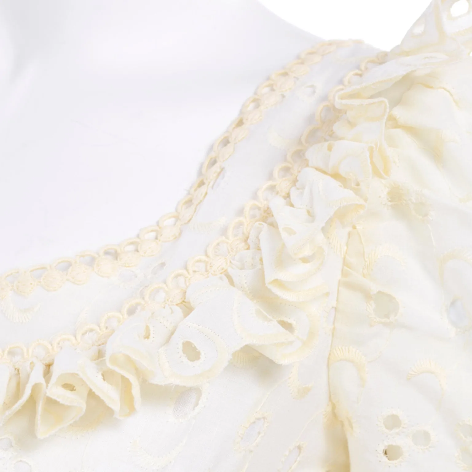 House of Bianchi 1984 Vintage Ivory Eyelet Wedding or Bridesmaid Dress