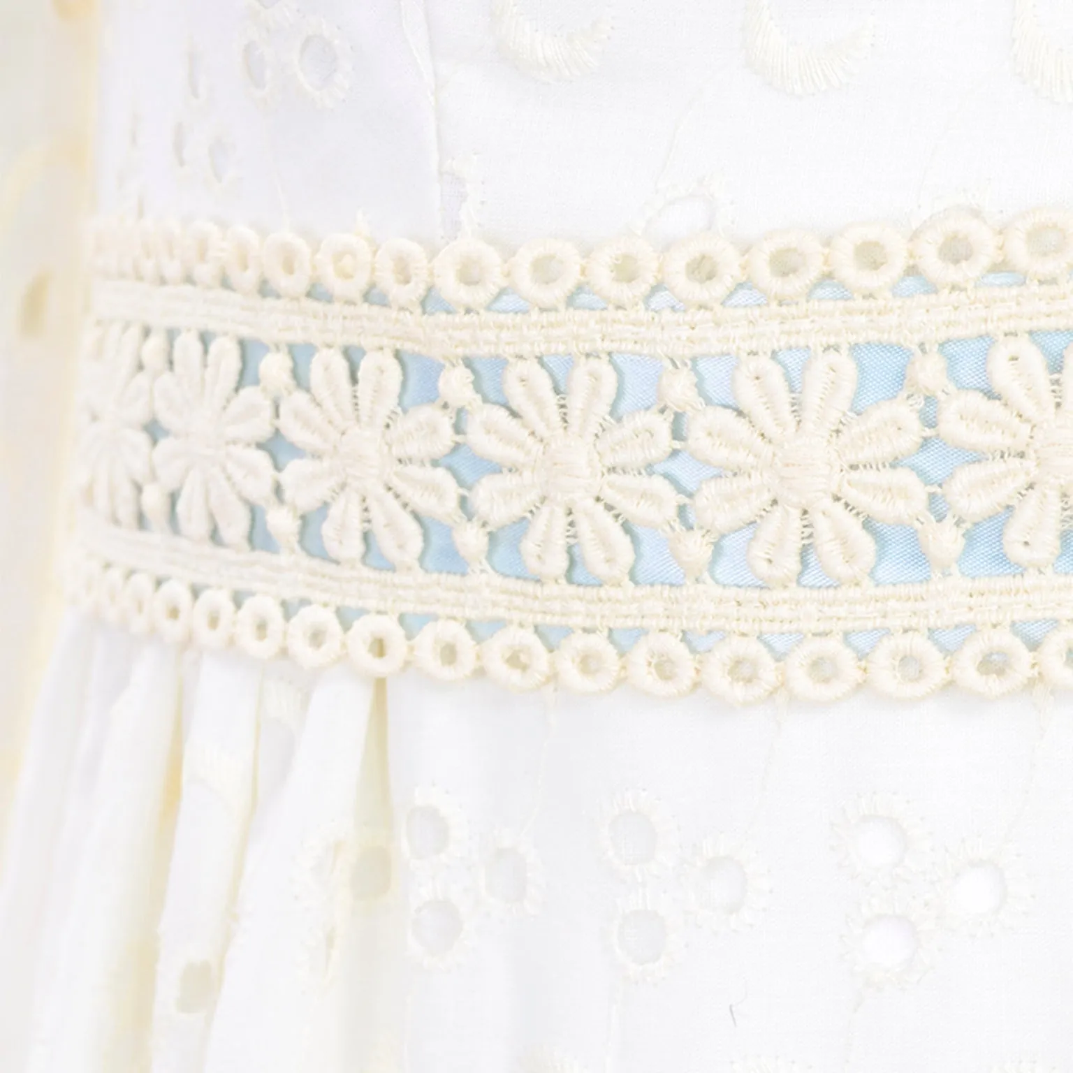 House of Bianchi 1984 Vintage Ivory Eyelet Wedding or Bridesmaid Dress