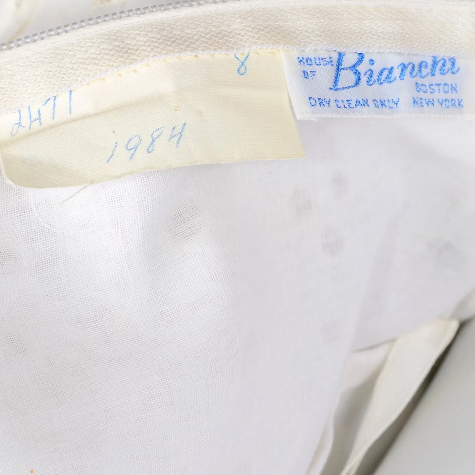 House of Bianchi 1984 Vintage Ivory Eyelet Wedding or Bridesmaid Dress