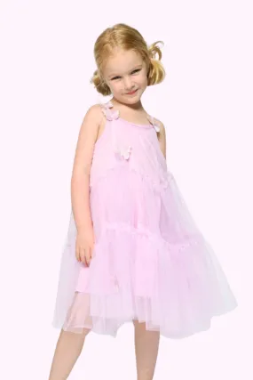 Infant l Toddler l Little Girl Tiered Mesh Ruffle Butterfly Midi Dress