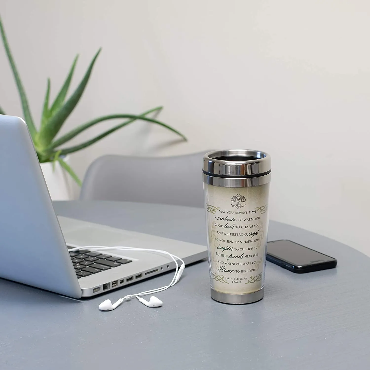 Irish Prayer 16 Oz Stainless Steel Travel Mug with Lid