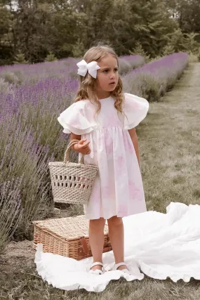 Ivory & Pink Floral Girls Dress (2Y - 7Y)