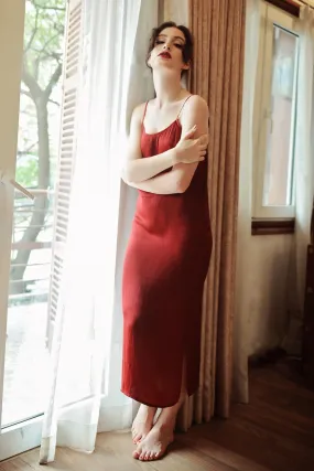 JANEY Long Silk Slip Dress
