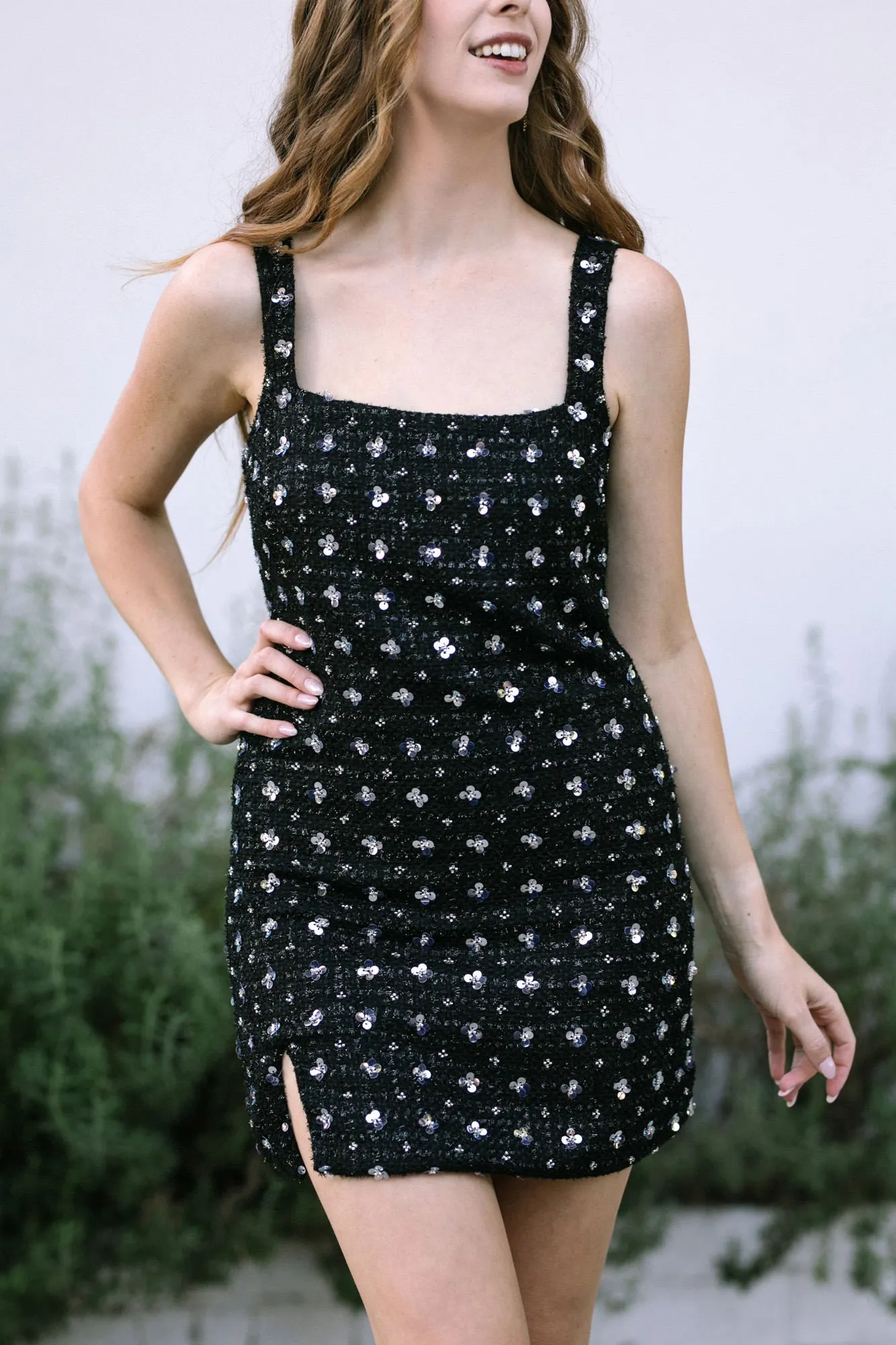 Jazz Sequin Tweed Mini Dress