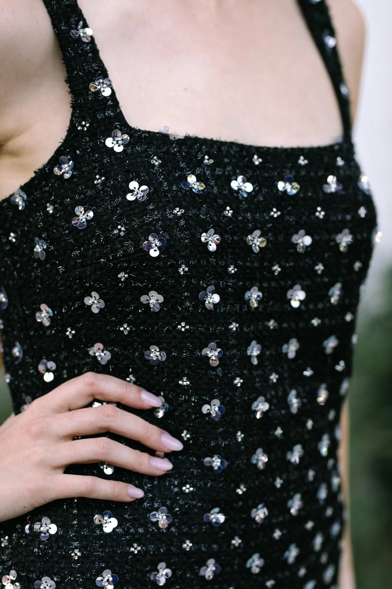 Jazz Sequin Tweed Mini Dress