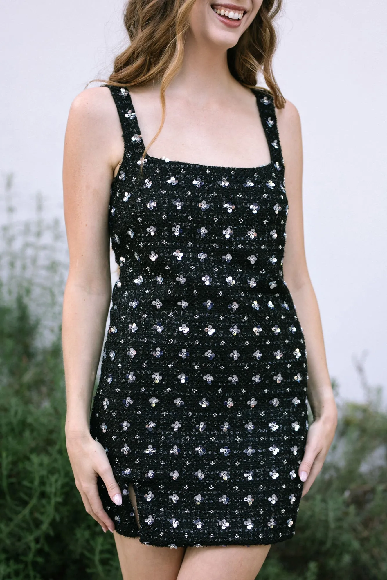 Jazz Sequin Tweed Mini Dress