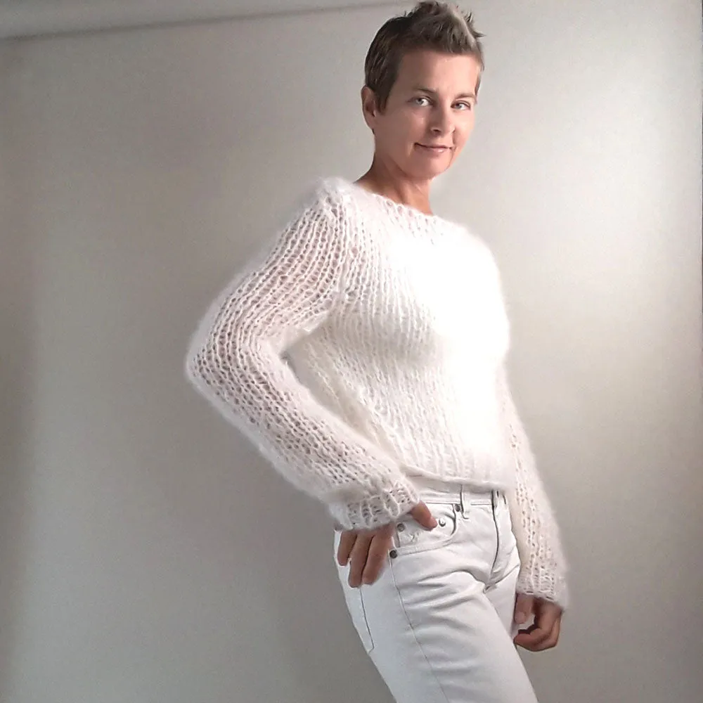 Knit Kit Strickpullover aus Mohair Wolle in vielen Farben