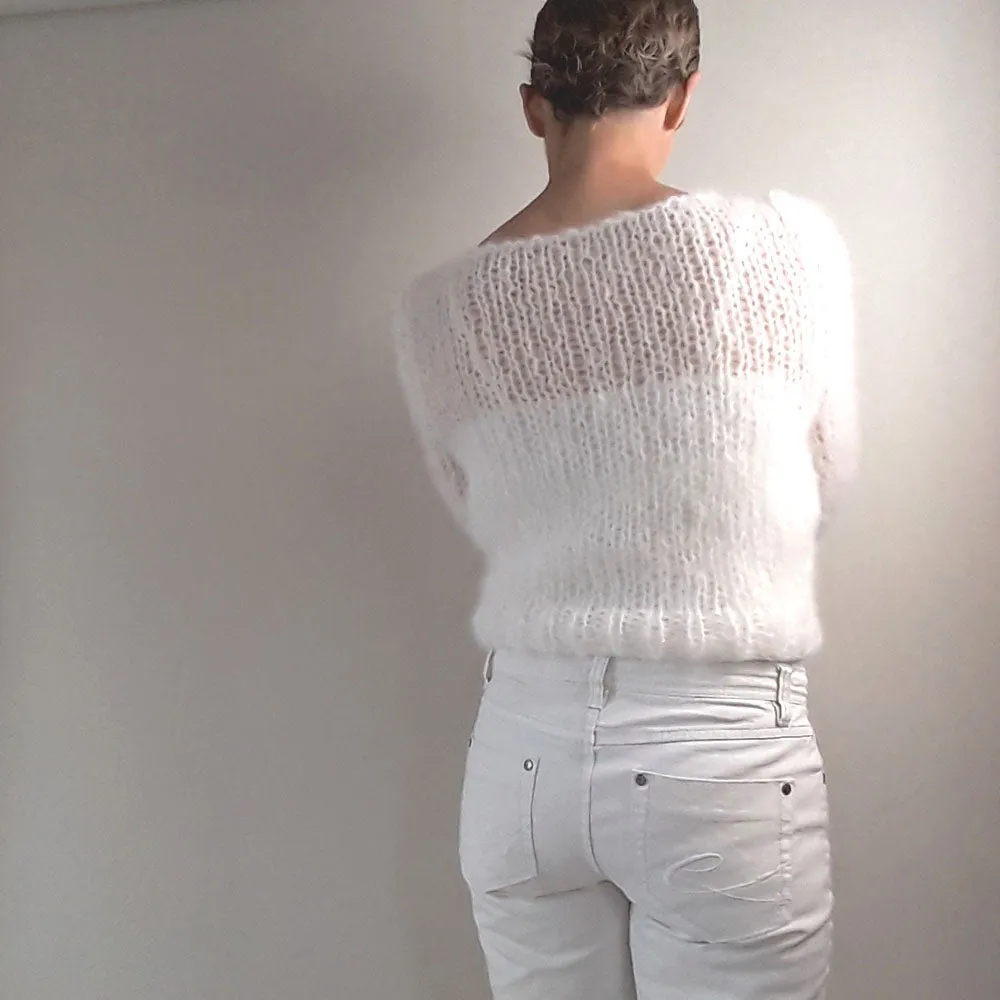 Knit Kit Strickpullover aus Mohair Wolle in vielen Farben
