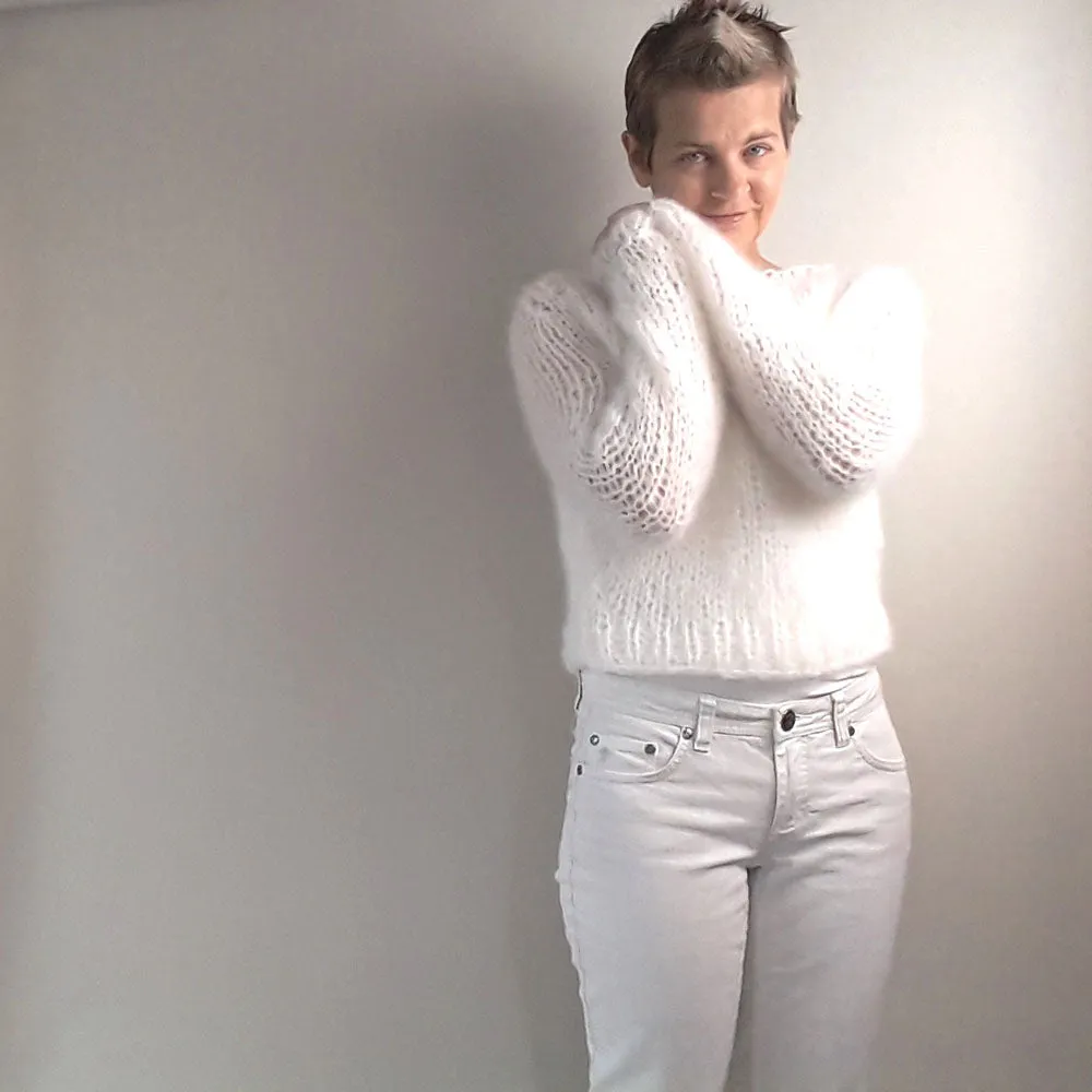 Knit Kit Strickpullover aus Mohair Wolle in vielen Farben