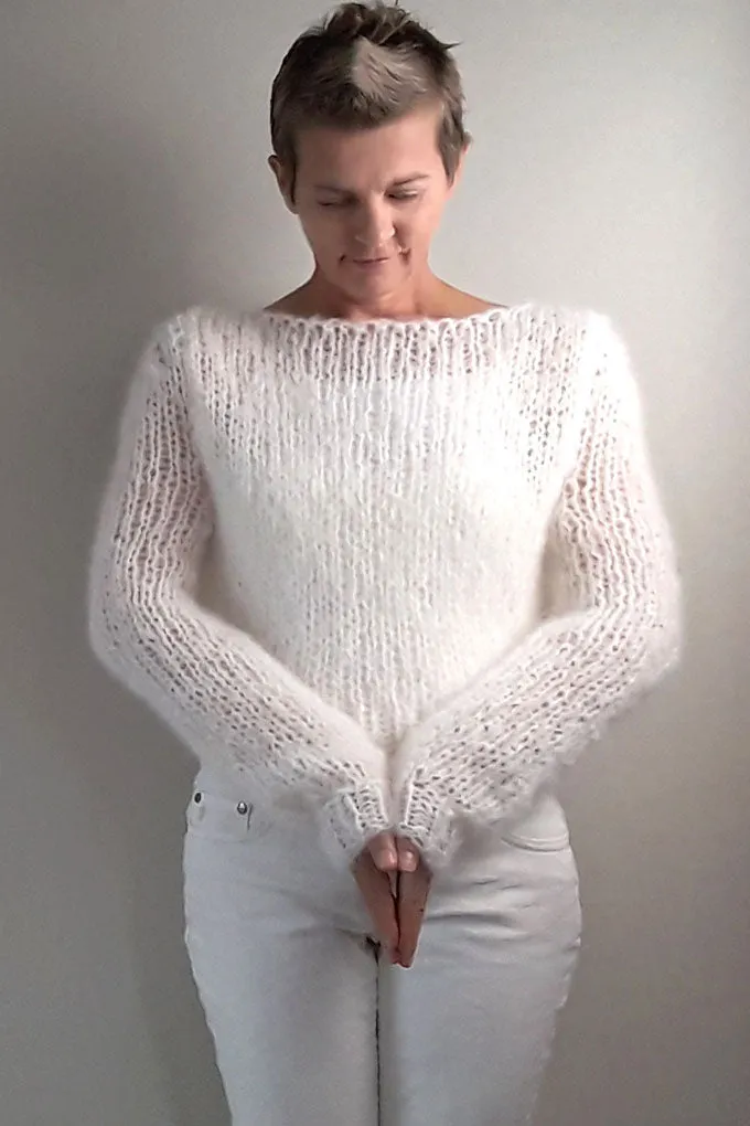 Knit Kit Strickpullover aus Mohair Wolle in vielen Farben