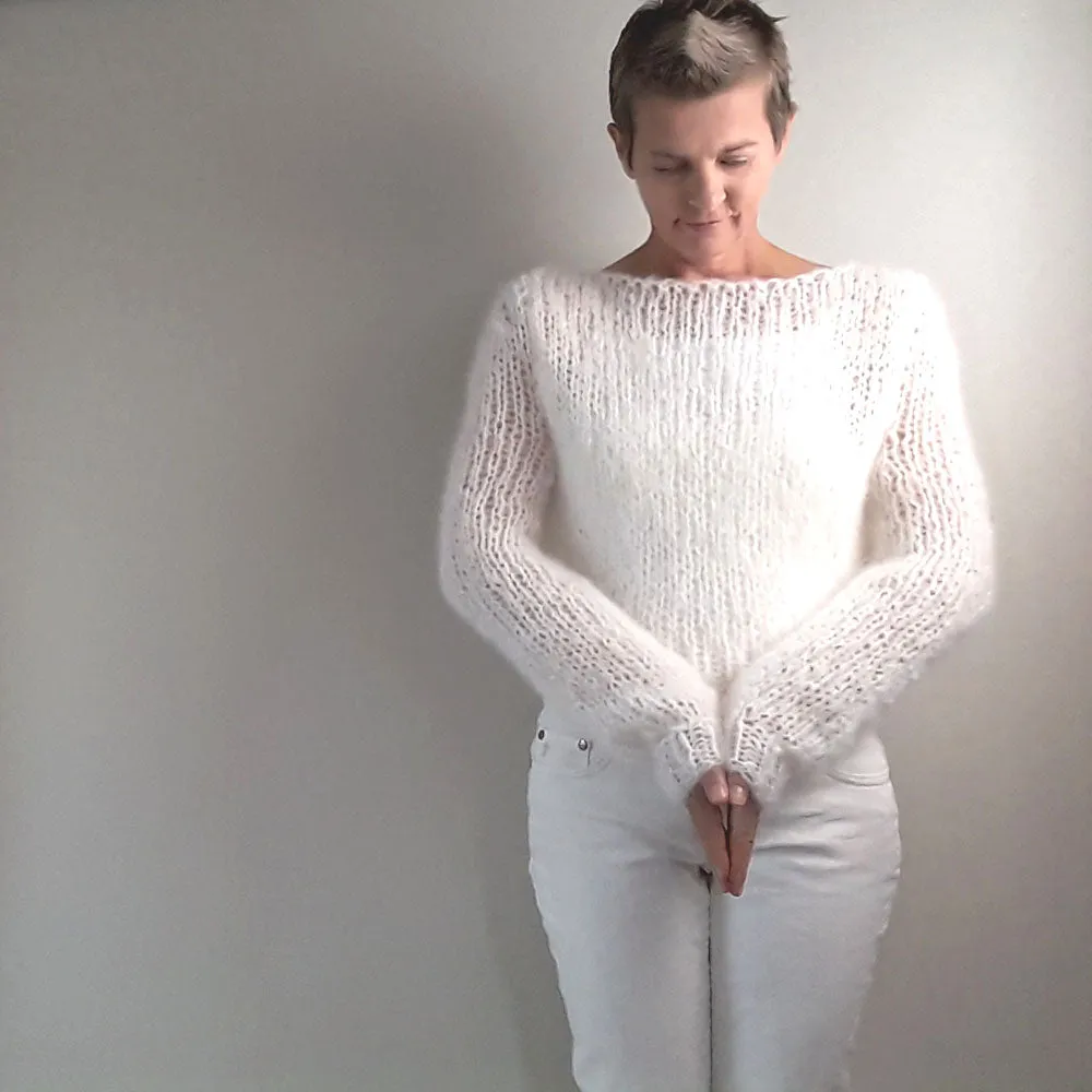 Knit Kit Strickpullover aus Mohair Wolle in vielen Farben