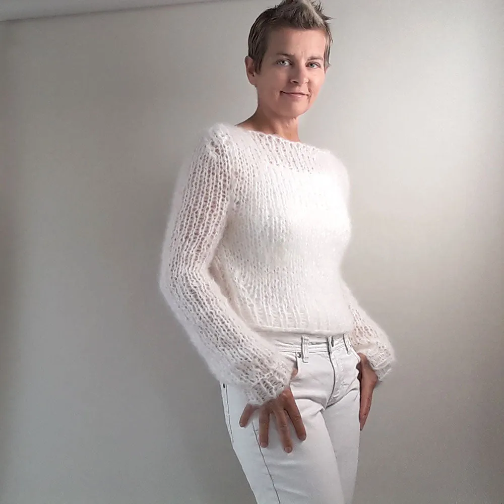 Knit Kit Strickpullover aus Mohair Wolle in vielen Farben