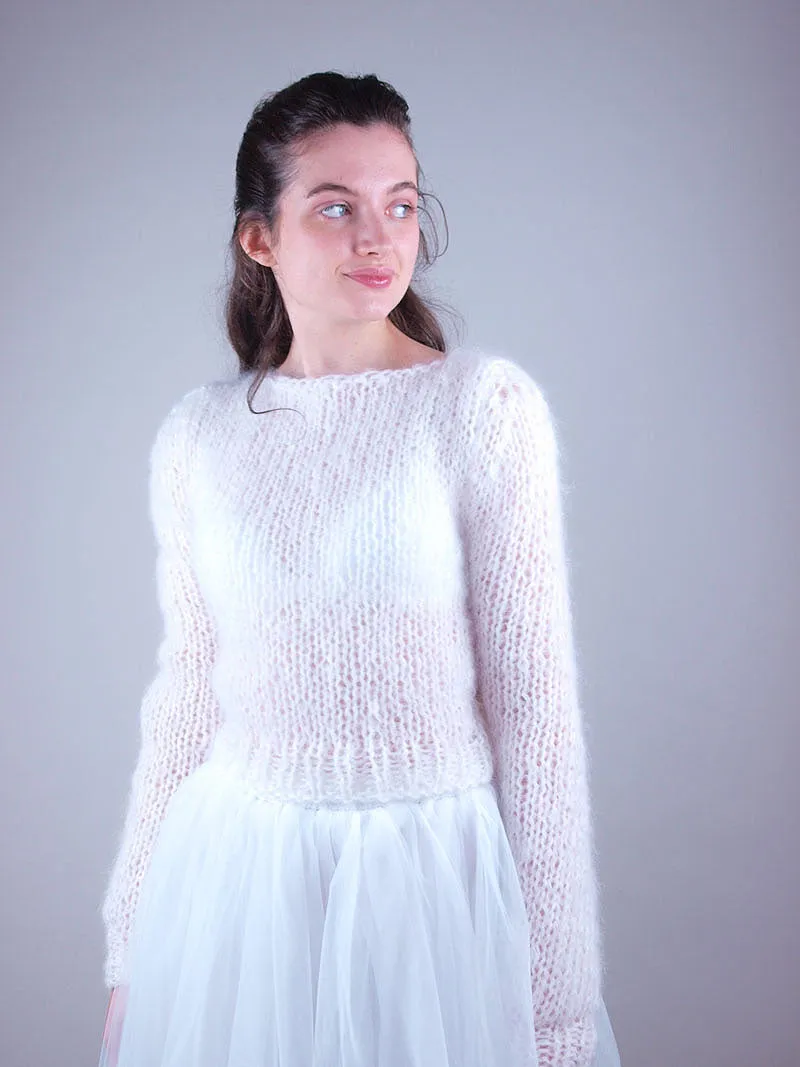 Knit Kit Strickpullover aus Mohair Wolle in vielen Farben