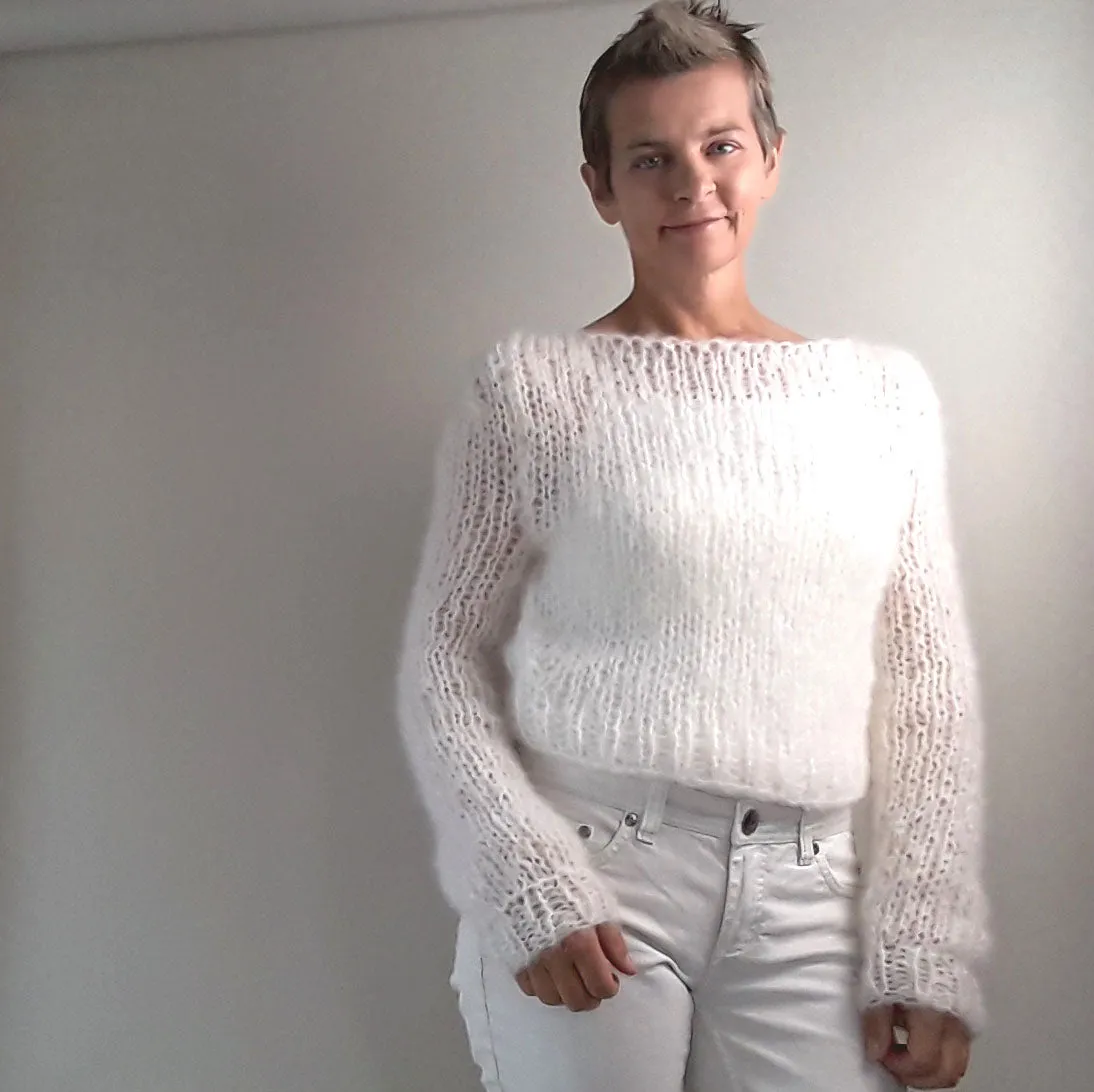 Knit Kit Strickpullover aus Mohair Wolle in vielen Farben