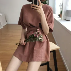 [Korean Style] Ferine Solid Color Wrap Dress