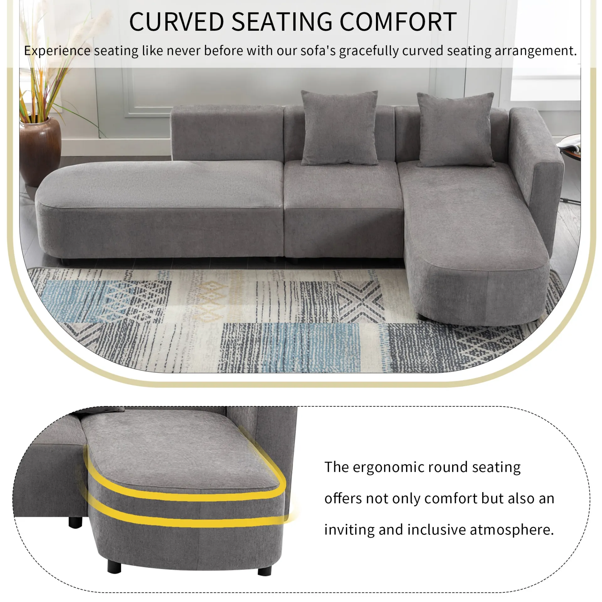 La Idyllique | Luxury Modern Style Living Room Upholstery Sofa