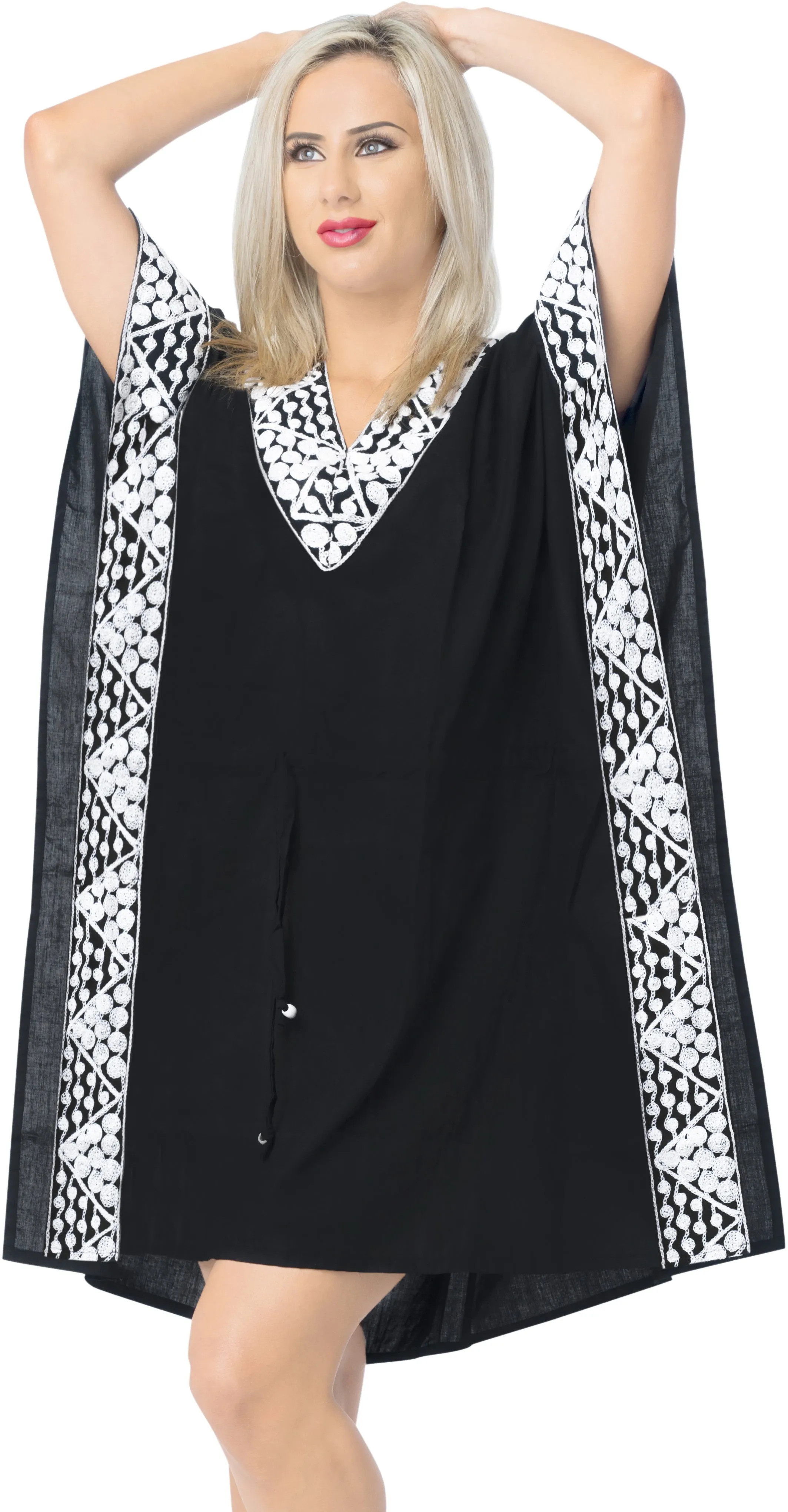 LA LEELA Swimsuit Bathing Suit Bikini Cover UP Black_X787 OSFM 16-32W [XL- 5X]