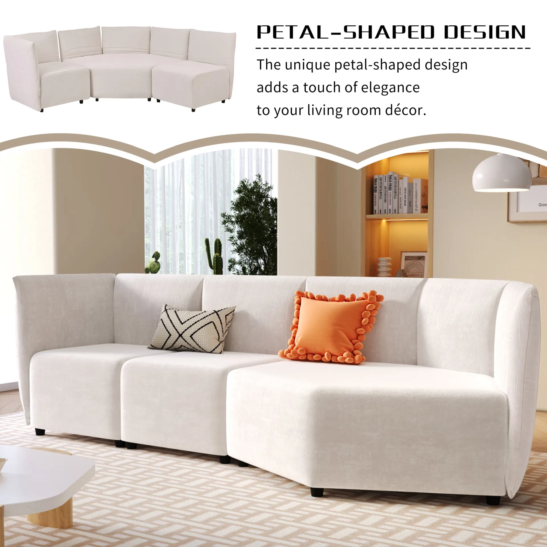La Toulon | Modern Italian Sofa Set with Upholstery Adjustable Back with Free Combination