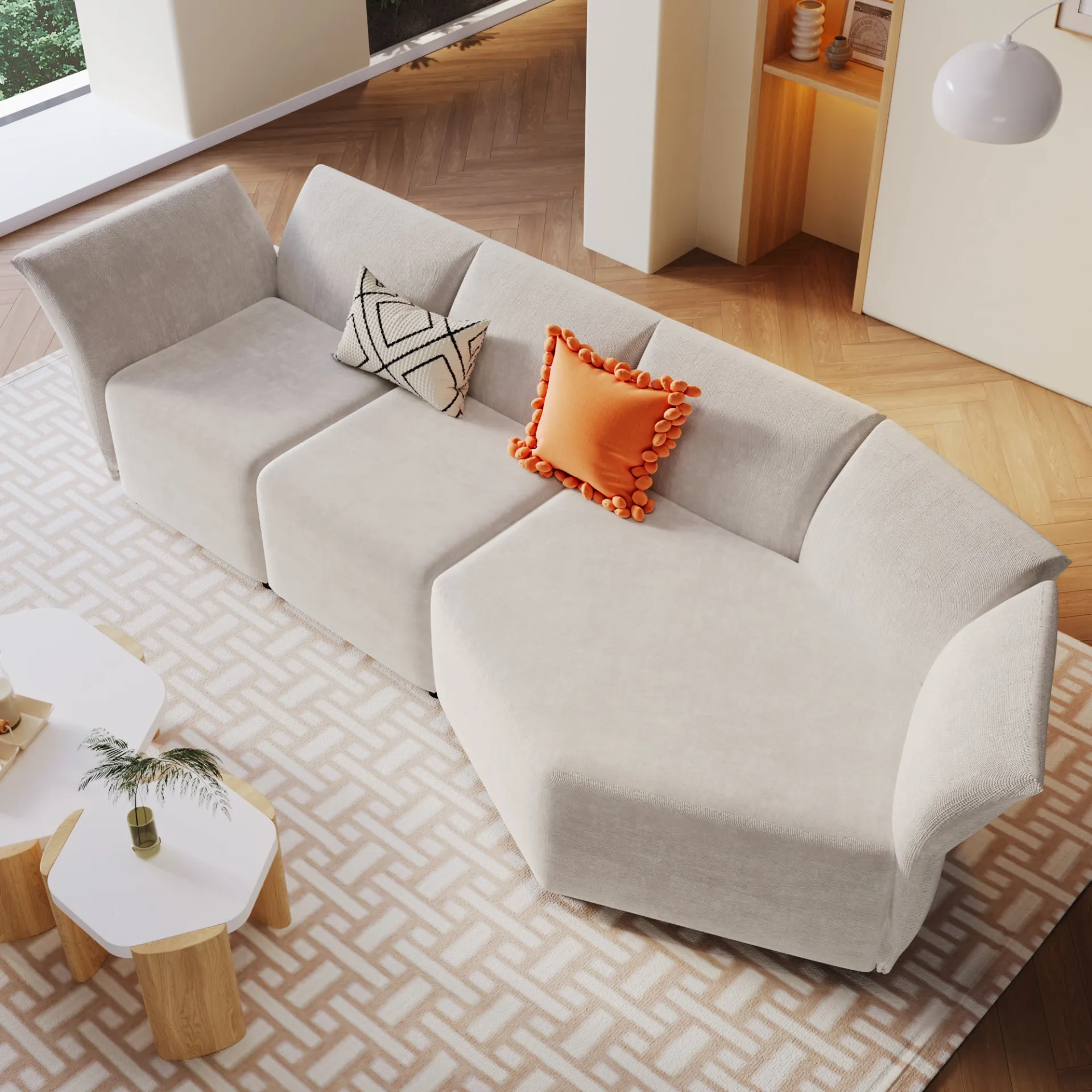 La Toulon | Modern Italian Sofa Set with Upholstery Adjustable Back with Free Combination
