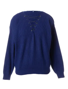 Label Blue Lace Up Jumper