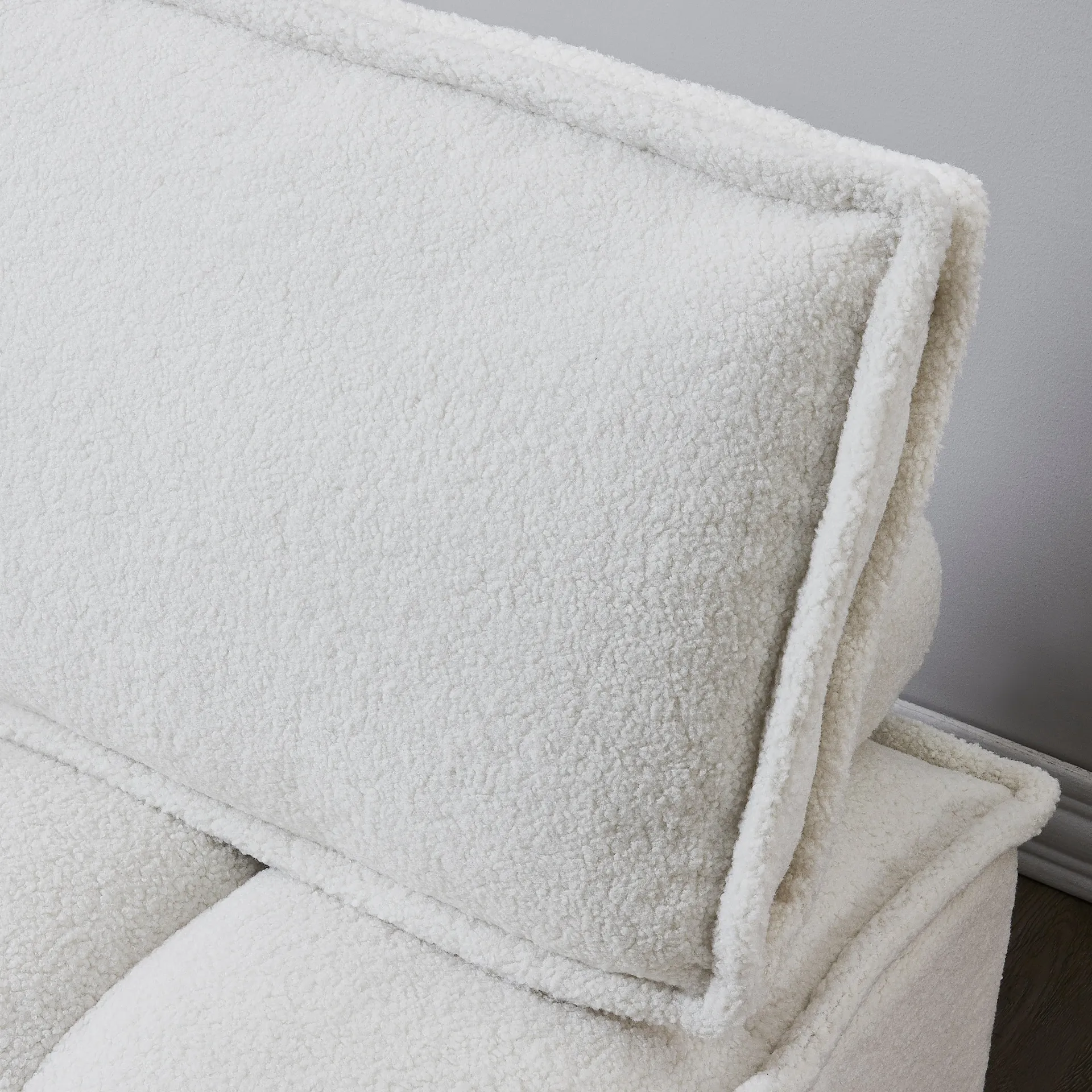 Lille | Modern Luxury White Plush Lazy sofa Ottoman with gold wooden legs