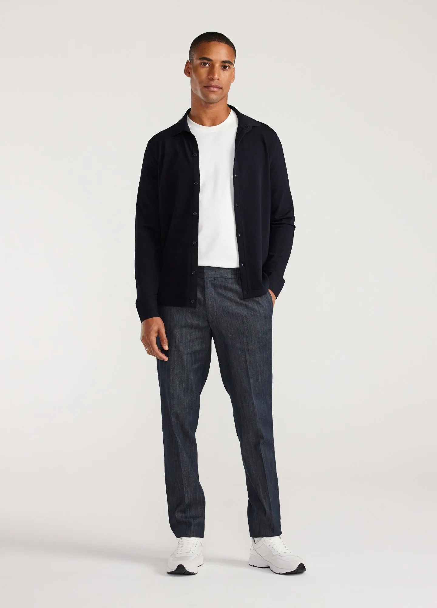 Long Sleeve Tech Knit Shirt Navy