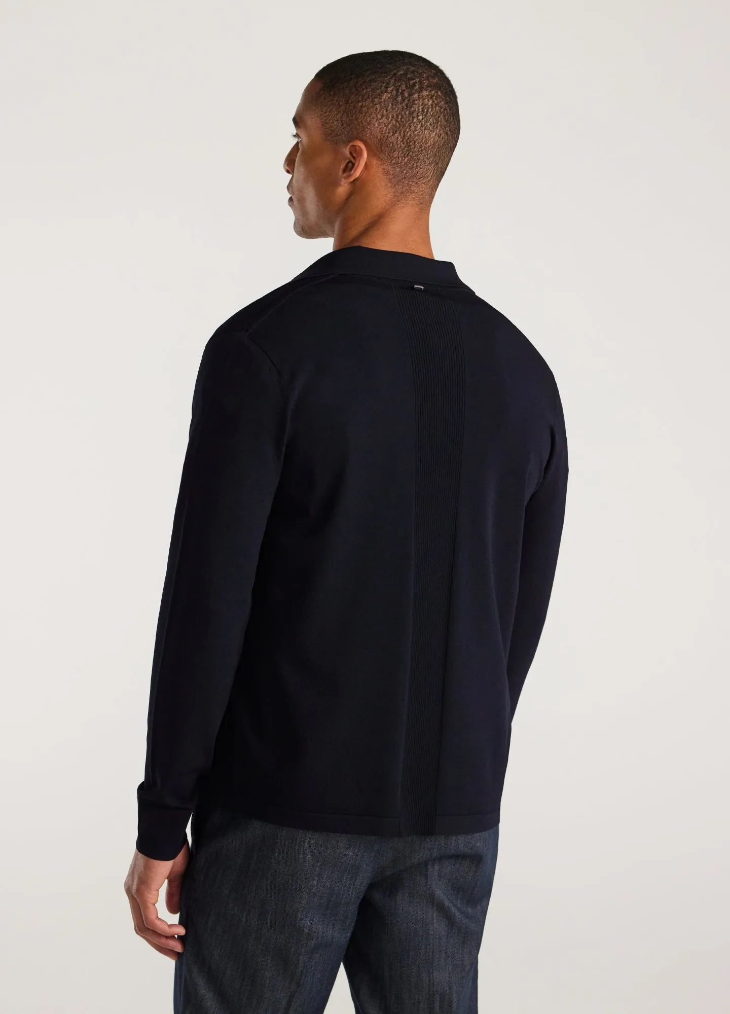 Long Sleeve Tech Knit Shirt Navy