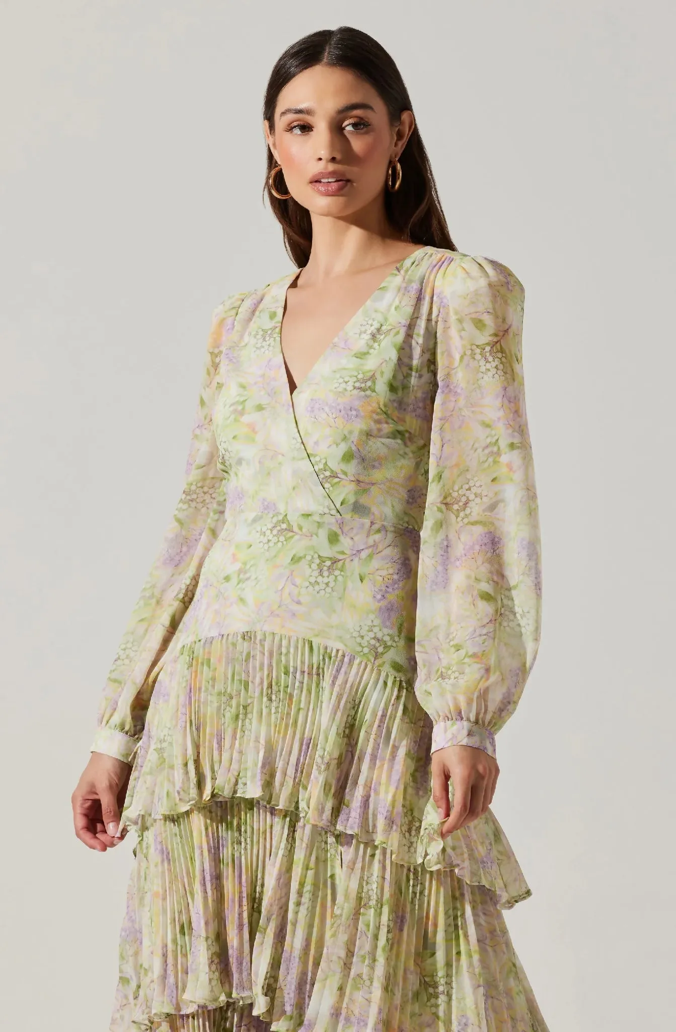 Long sleeve tiered dress