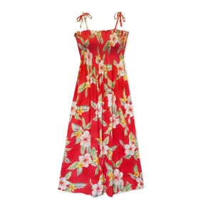 Makaha Red Maxi Hawaiian Dress