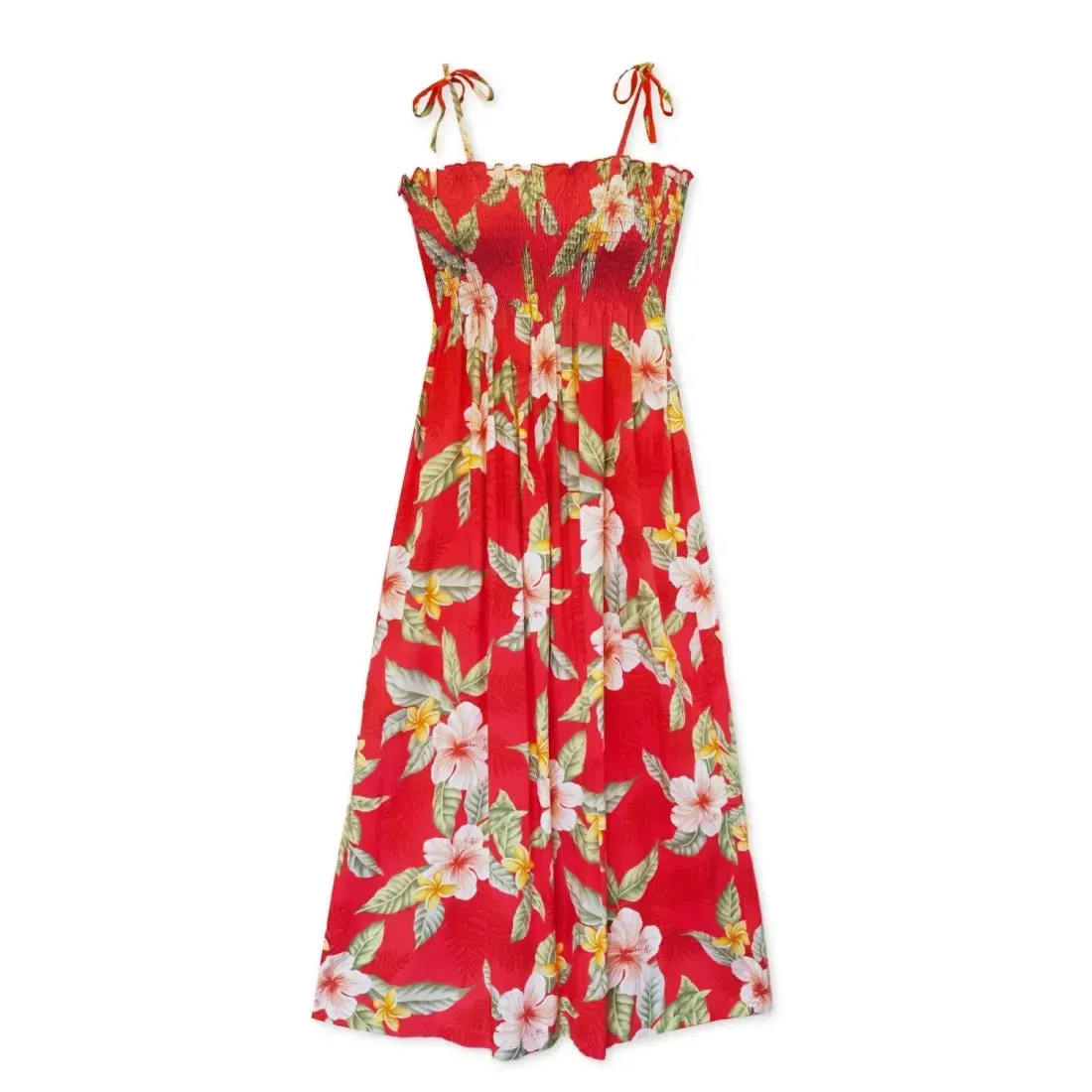 Makaha Red Maxi Hawaiian Dress