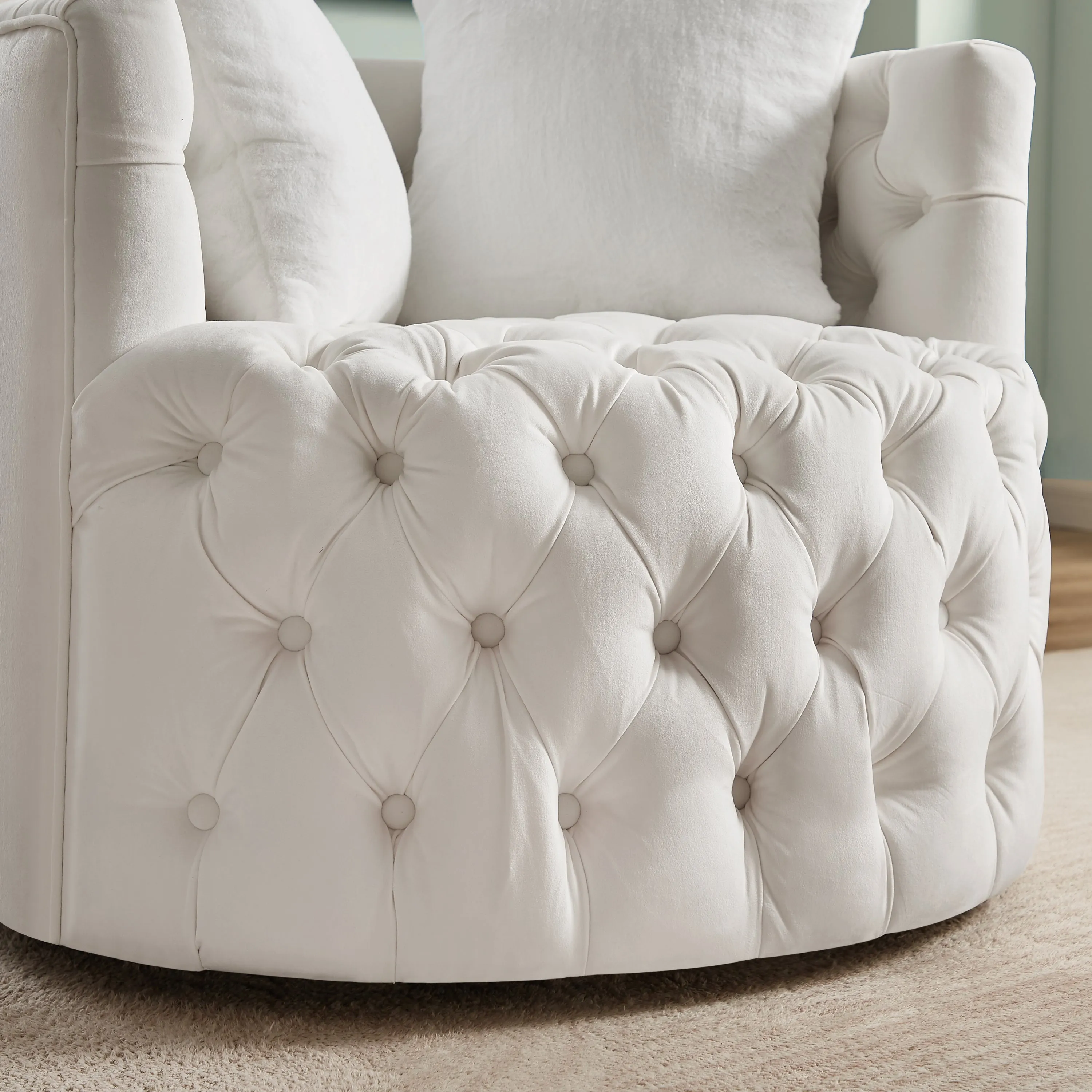 Maxine Modern Swivel Barrel Chair