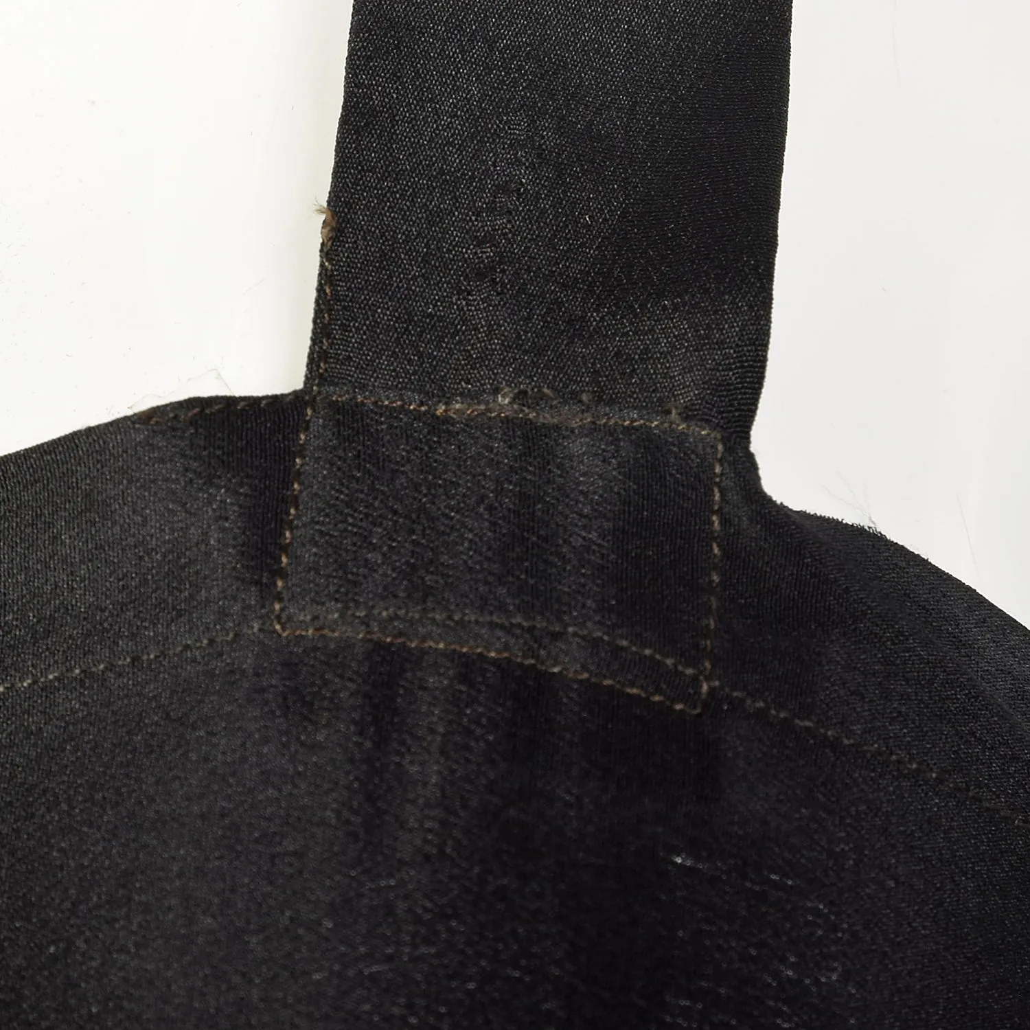 Medium 1920s Black Slip Under Dress Underpinning Sleeveless Velvet Border