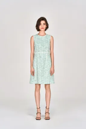 Mint Green Sleeveless Stretch Tweed Dress