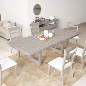 Modern Ash Wood Stretchable Farmhouse Dining Table