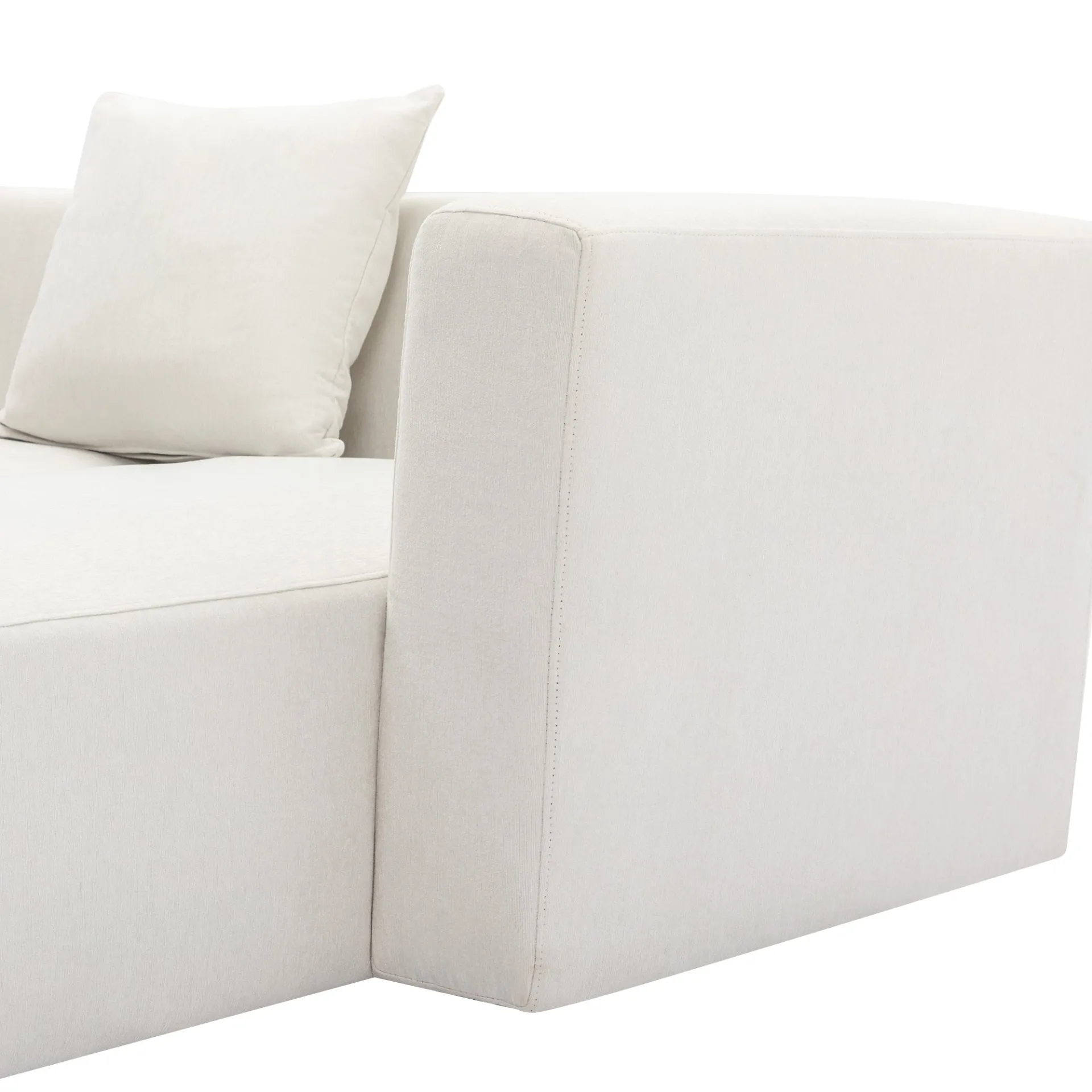 Modern Living Room Upholstery Unique Sofa with 2 Throw Pillows