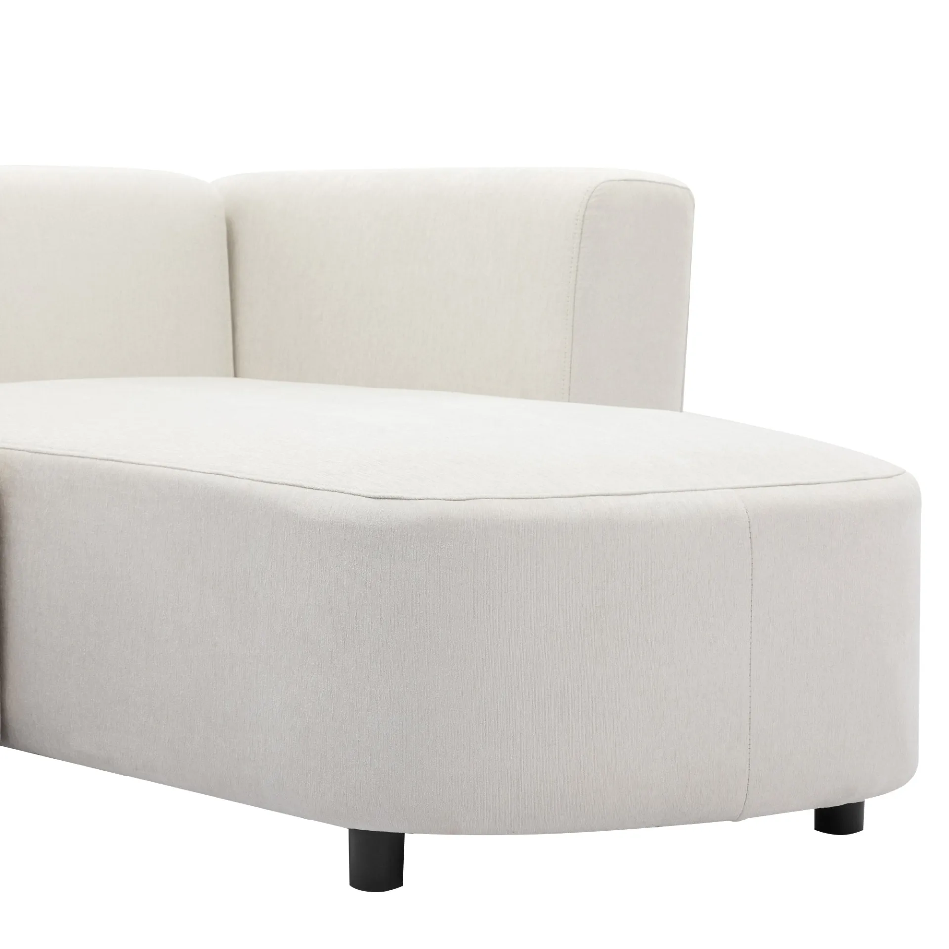 Modern Living Room Upholstery Unique Sofa with 2 Throw Pillows