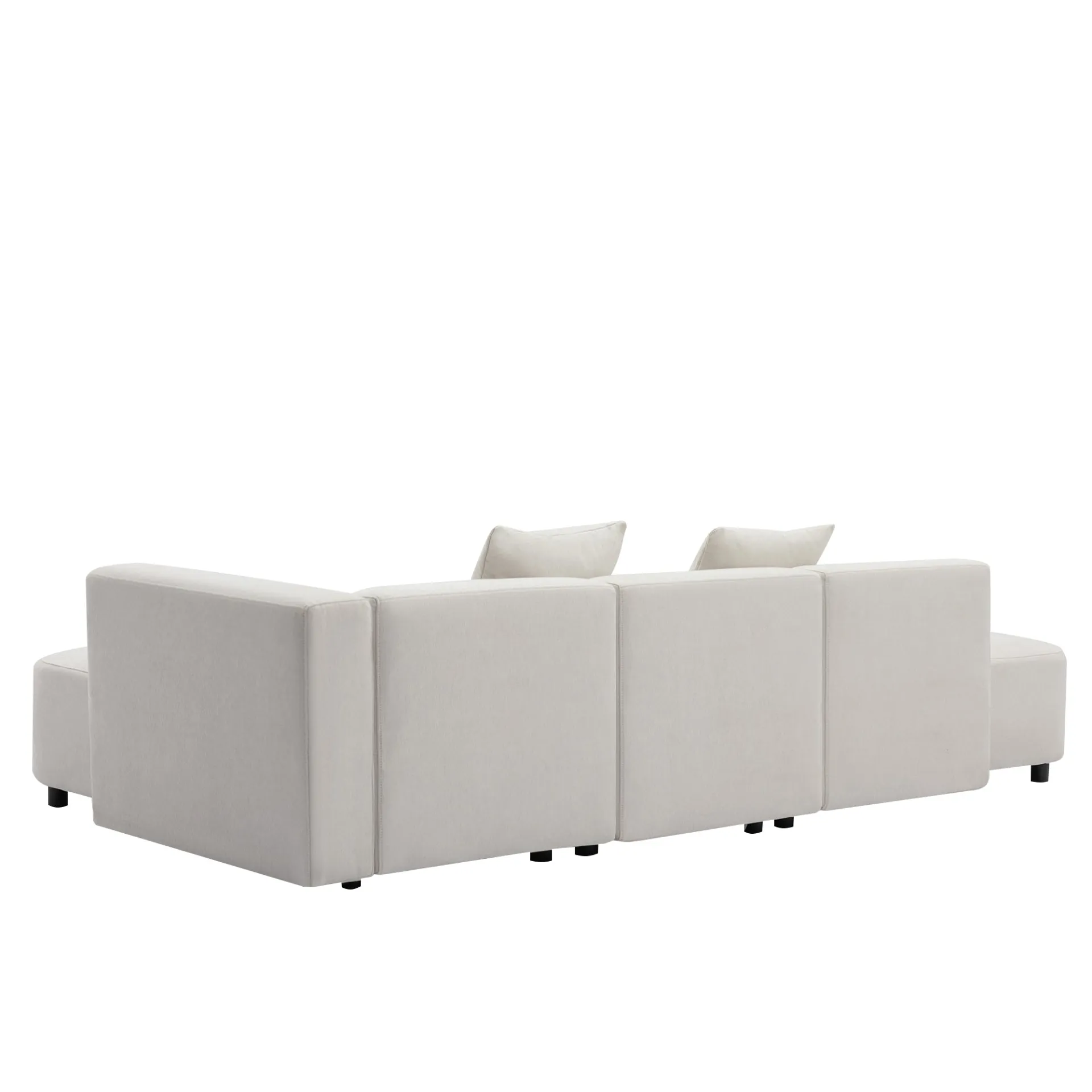 Modern Living Room Upholstery Unique Sofa with 2 Throw Pillows