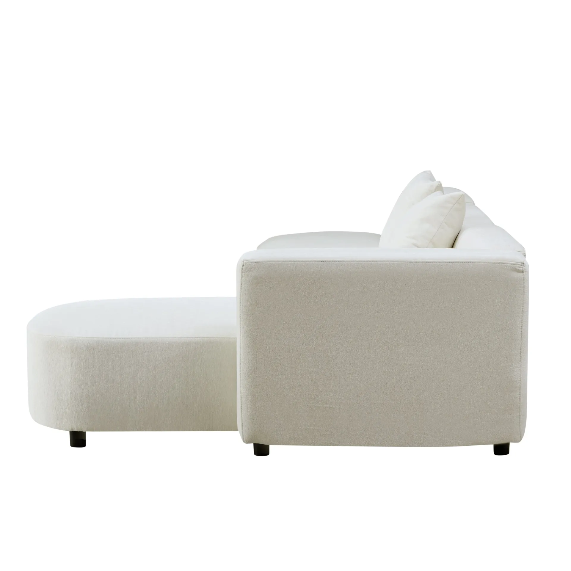 Modern Living Room Upholstery Unique Sofa with 2 Throw Pillows