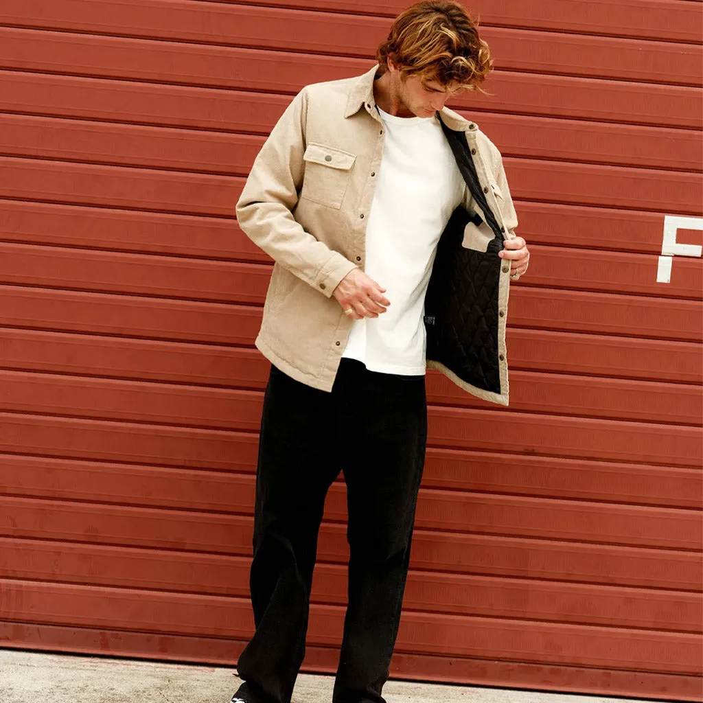 MR SIMPLE : Quilted Cord Jacket - Stone