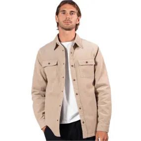 MR SIMPLE : Quilted Cord Jacket - Stone