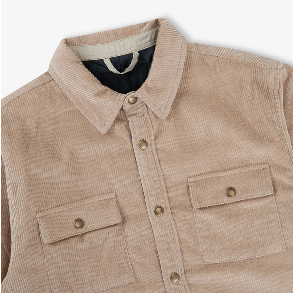 MR SIMPLE : Quilted Cord Jacket - Stone