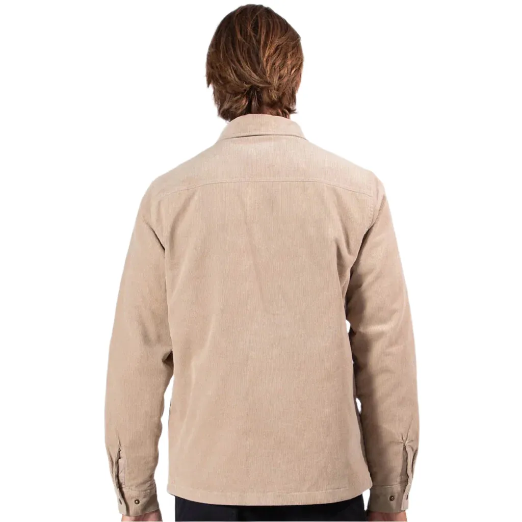 MR SIMPLE : Quilted Cord Jacket - Stone