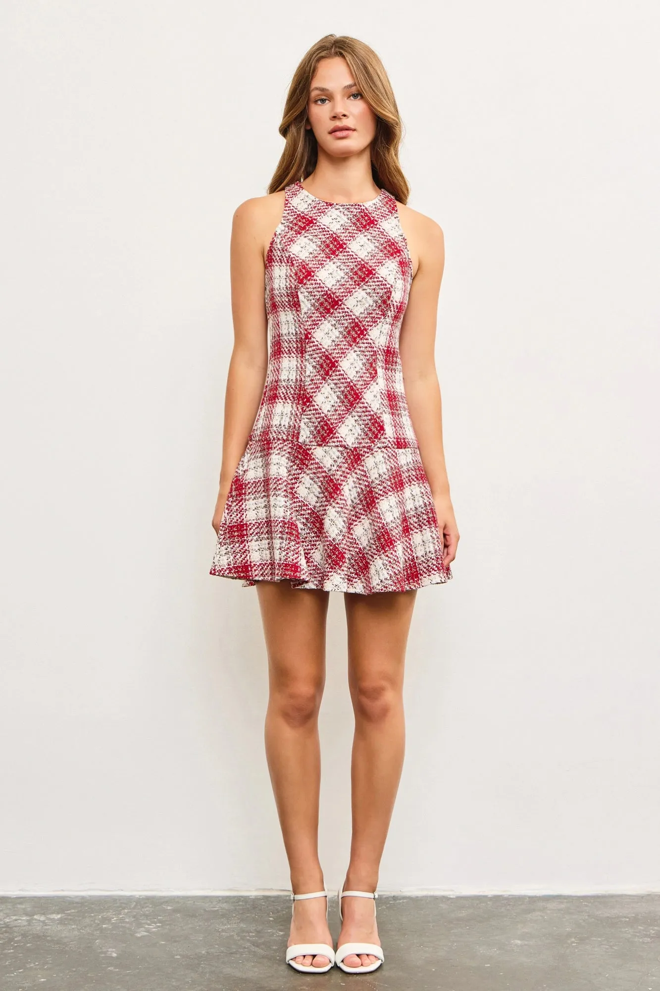 Mustard Seed Tweed Flare Dress