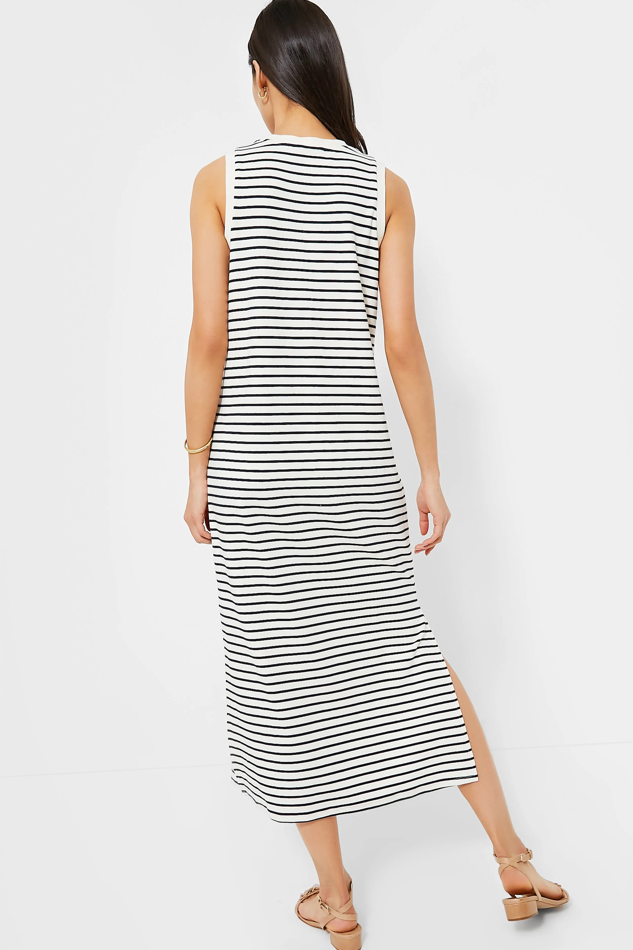 Navy Stripe Sleeveless Gio Maxi Dress