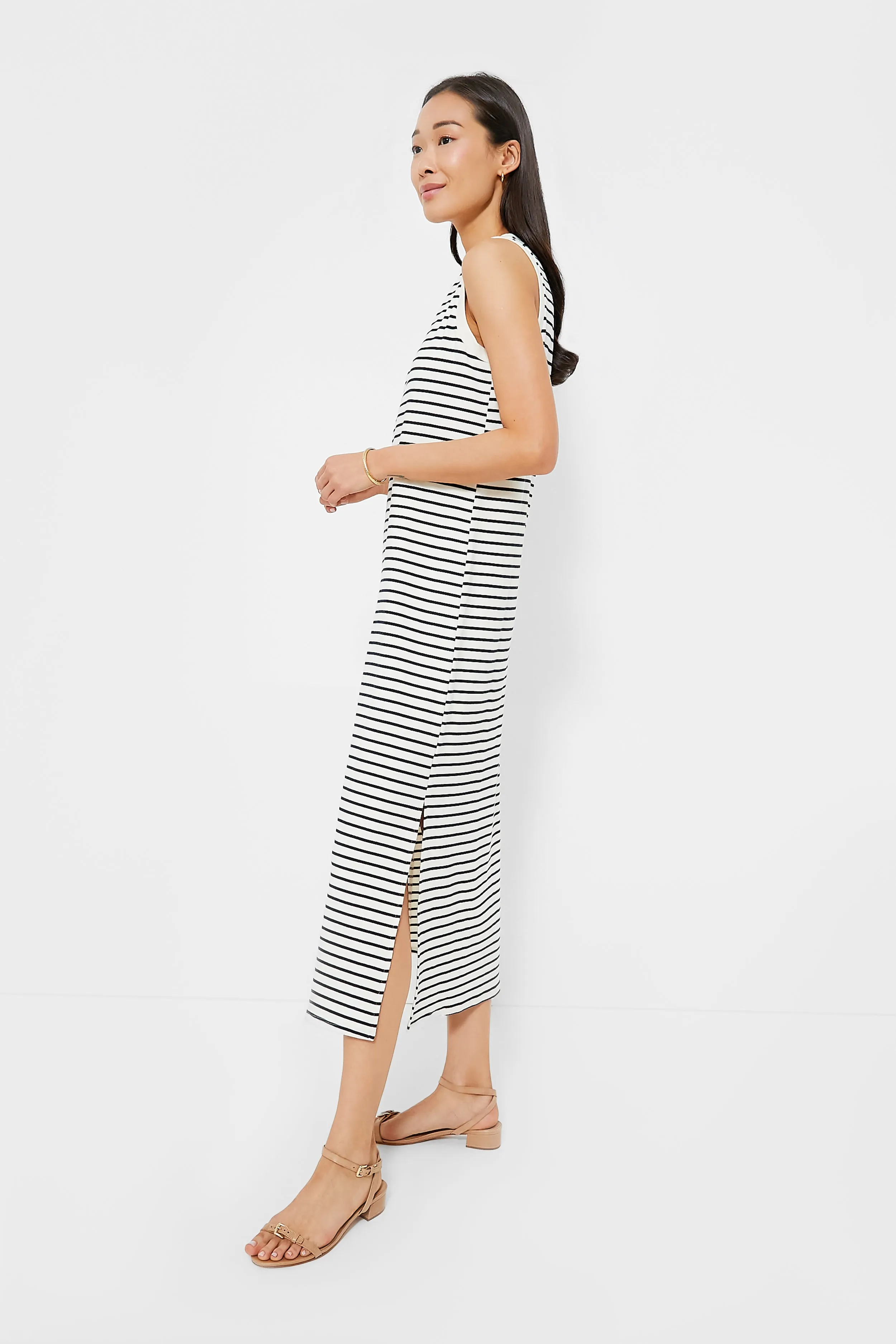 Navy Stripe Sleeveless Gio Maxi Dress