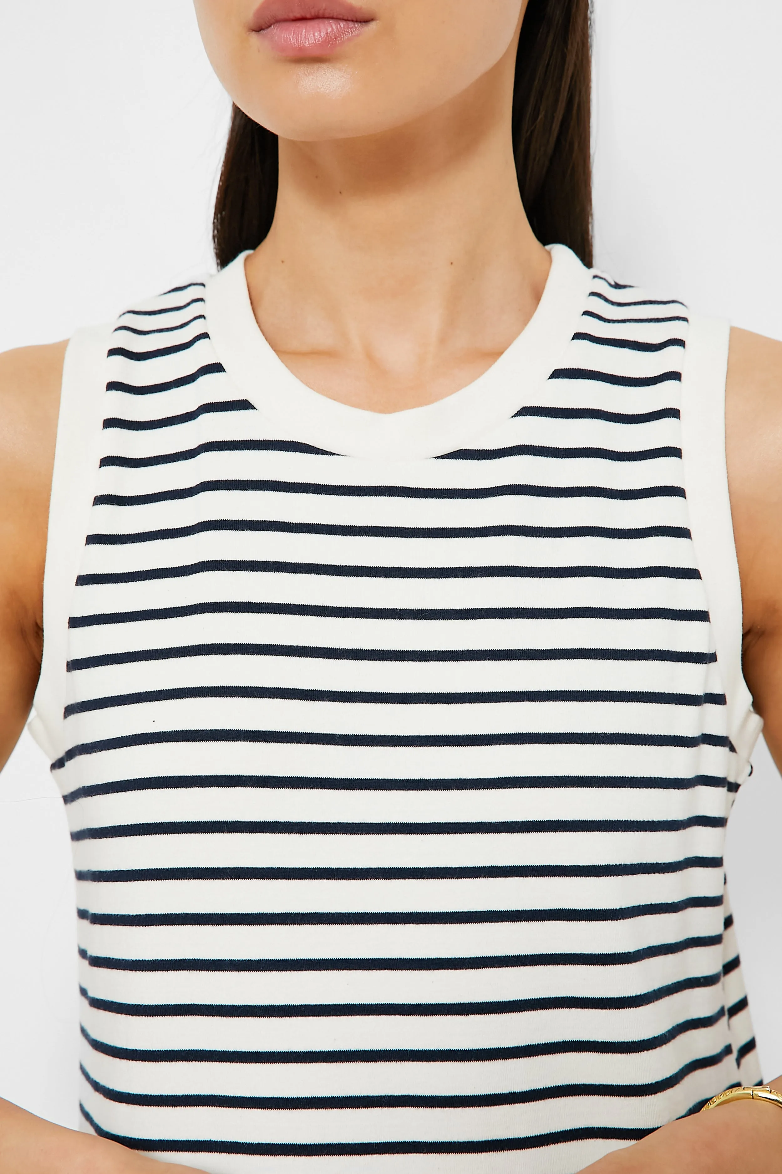 Navy Stripe Sleeveless Gio Maxi Dress