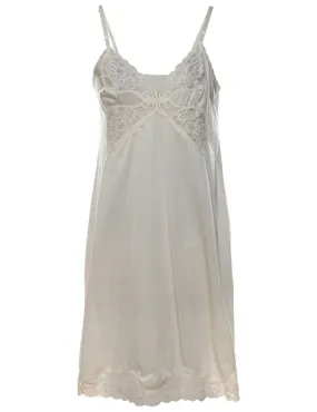 Off-White Lace Trim Slip Dress - M