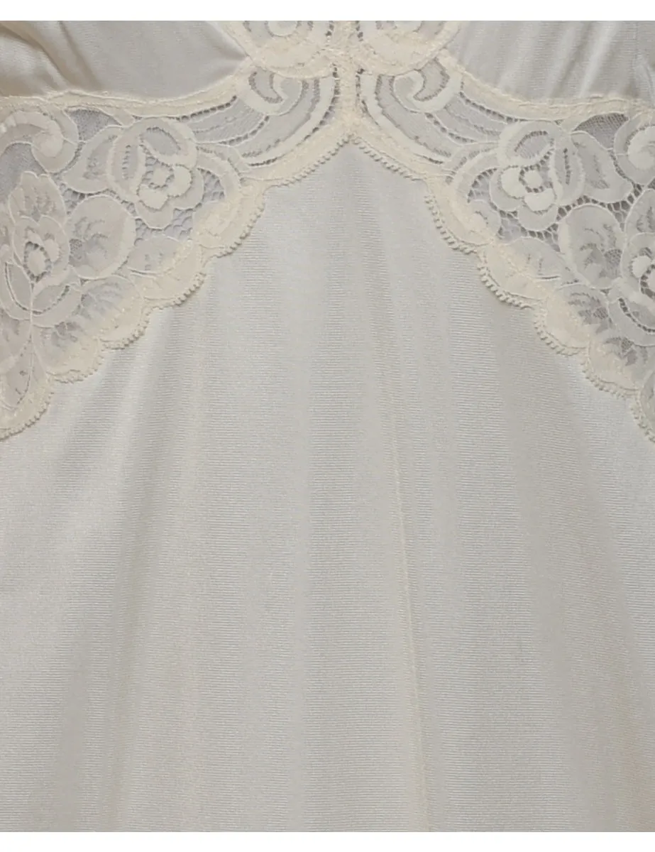 Off-White Lace Trim Slip Dress - M